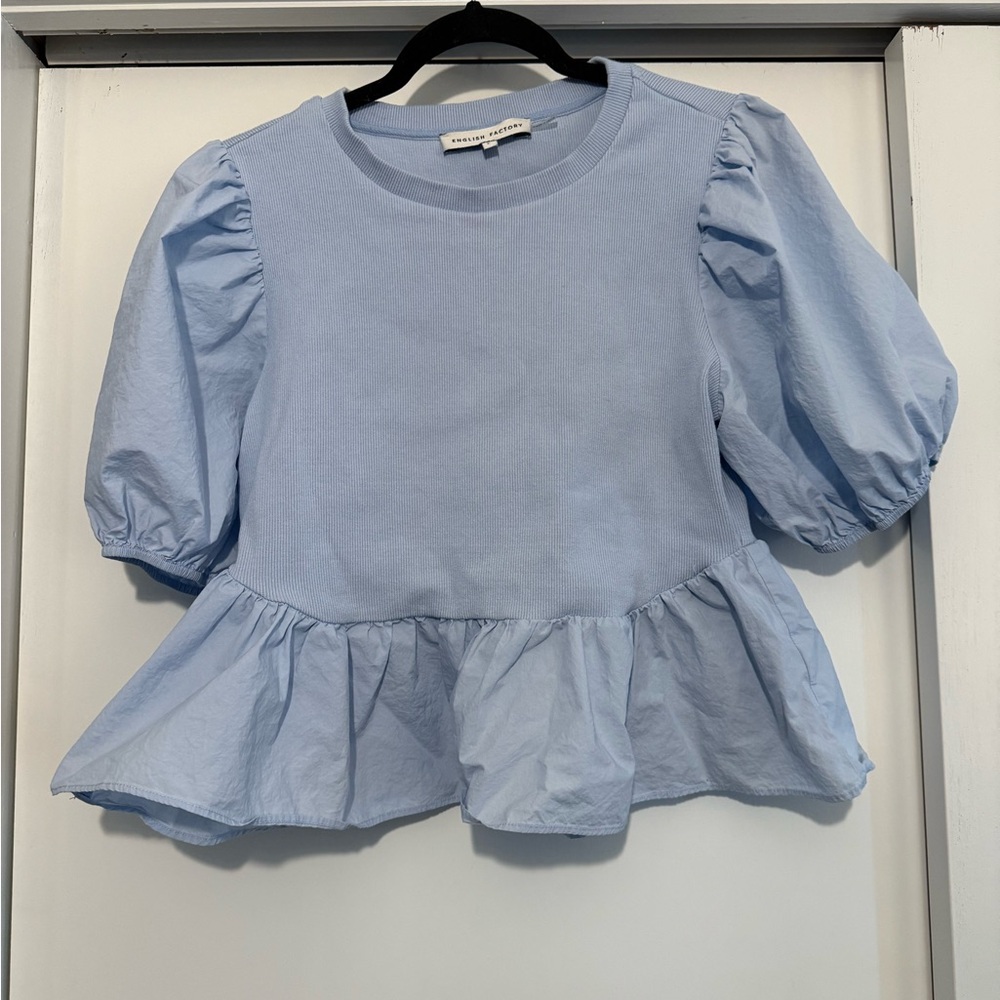 Light Blue English Factor Top
